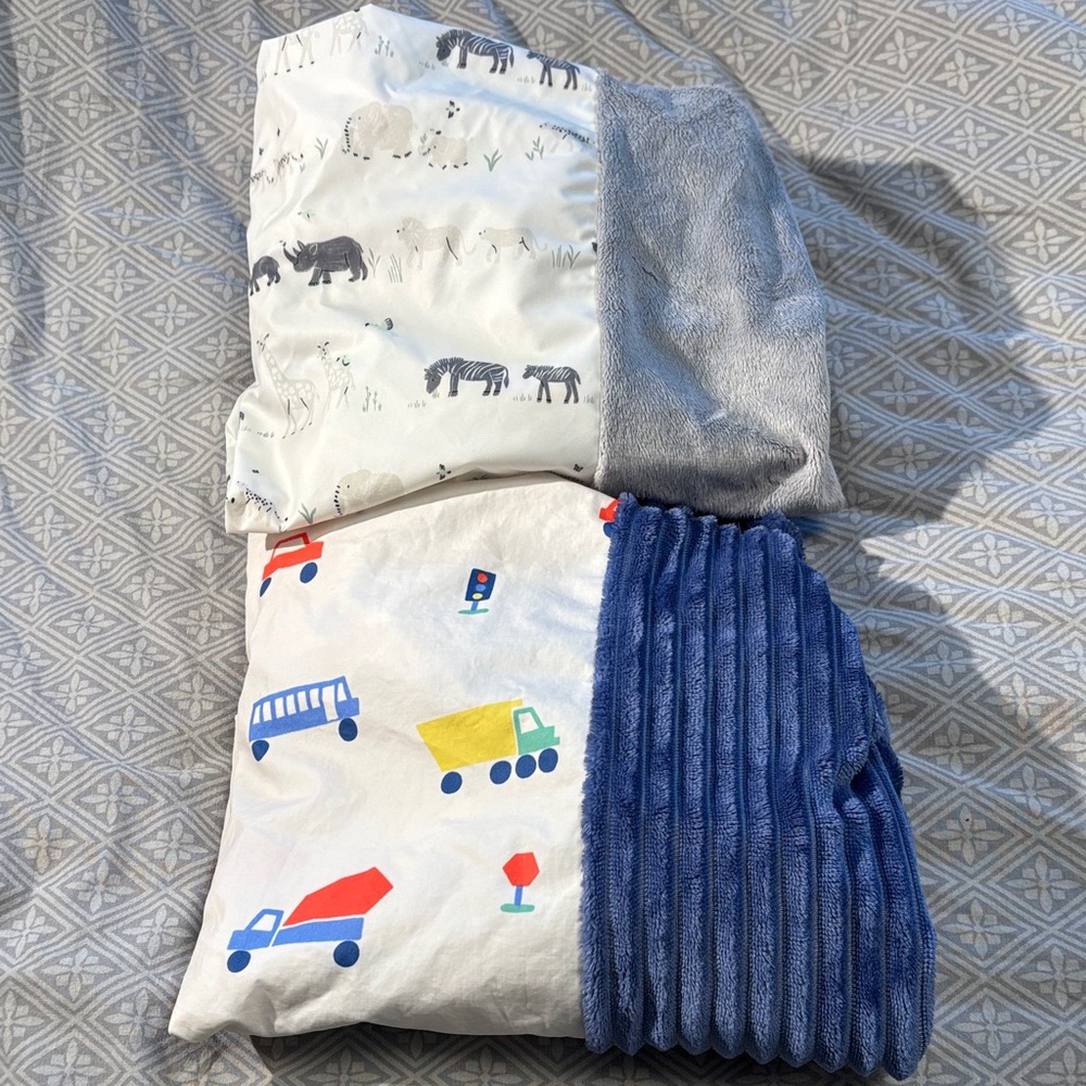 Set of 2 Cloud Island Target wipeable changing pad covers cars trucks & animal